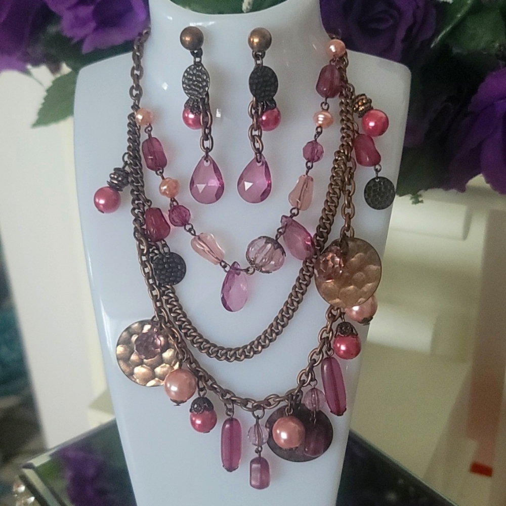 (NWT) Pink Bronze Tone Set ppl